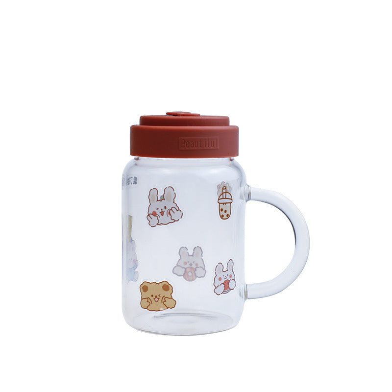 Ladies drinking glass with sealable lid and integrated straw Stornfield