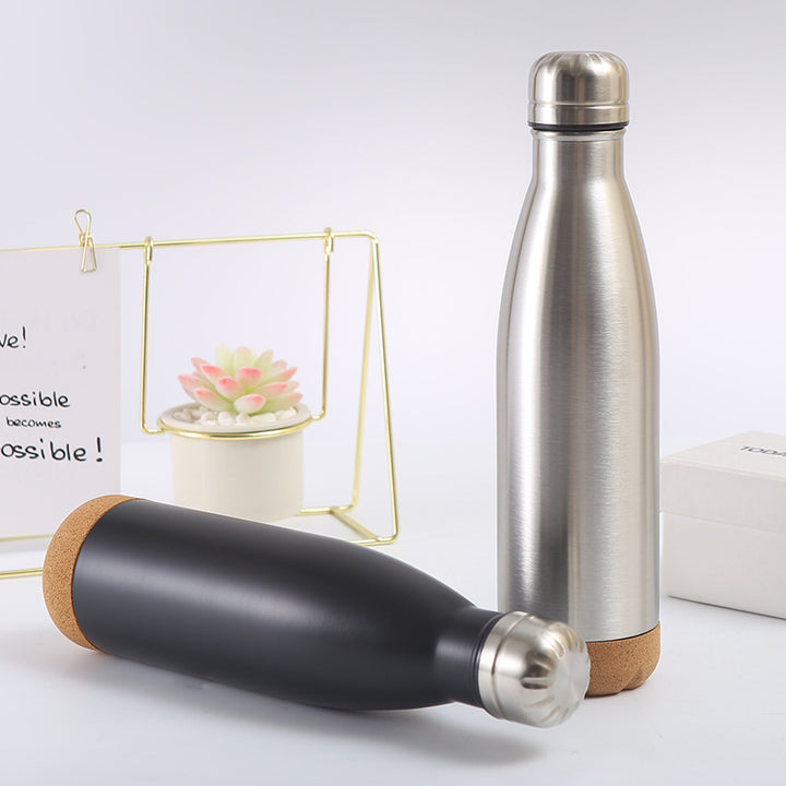 Ladies stylish stainless steel insulated bottle with cork bottom Stornfield