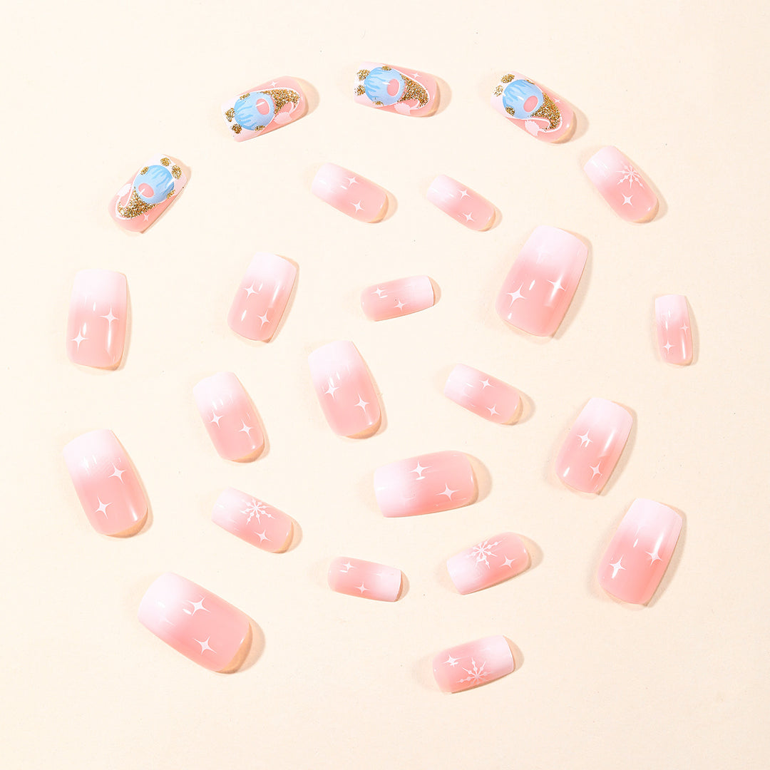 Snowflake Themed Acrylic Nail Art Extensions Stornfield