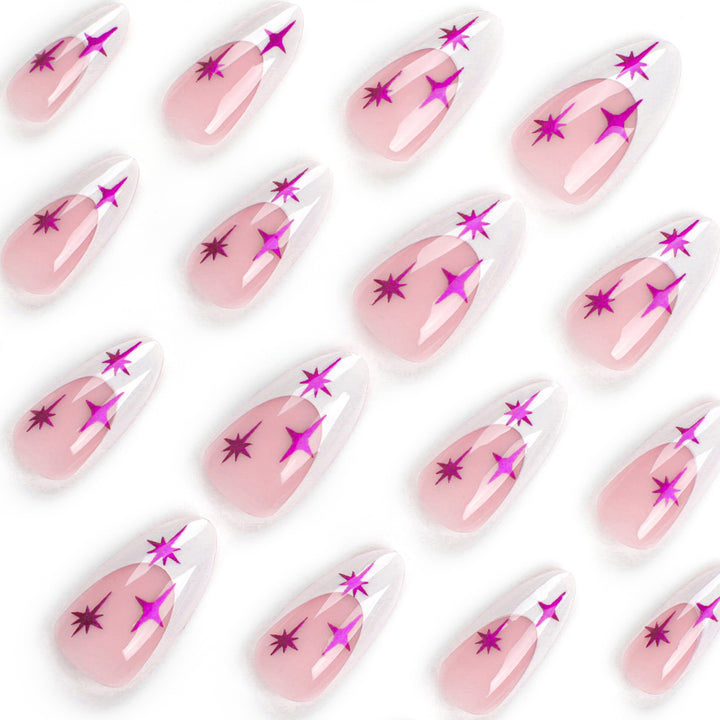 Artful stiletto nails with modern design and glitter details Stornfield