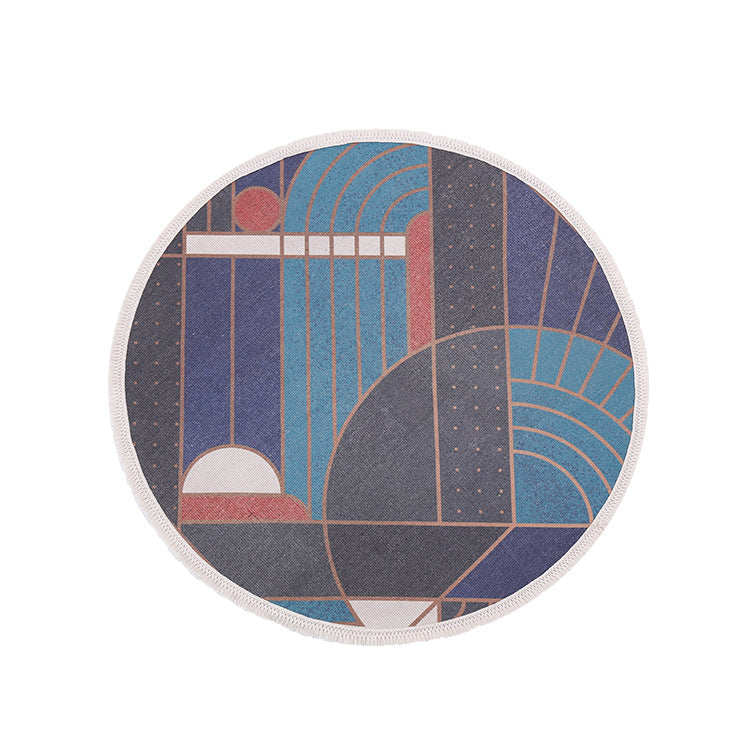 Round Decorative Living Room Carpet with Modern Geometric Pattern Stornfield