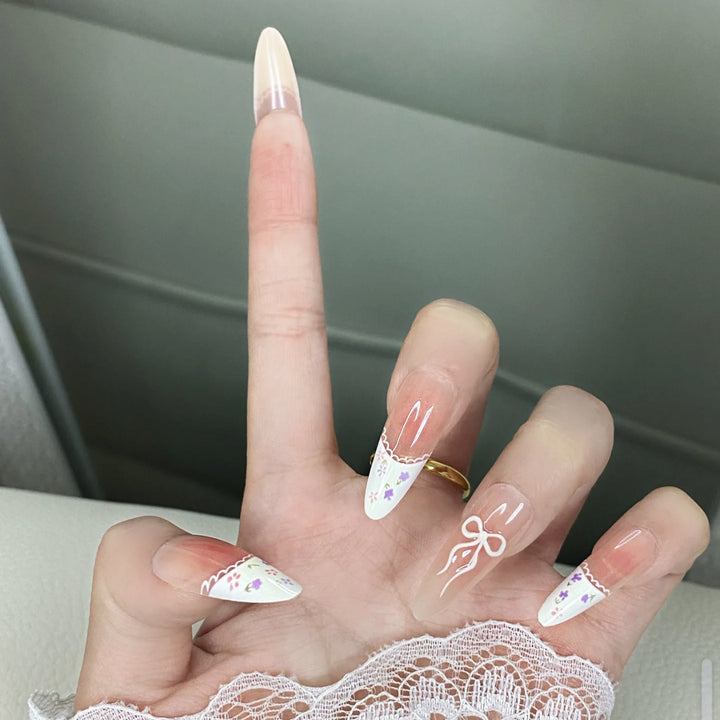Floral-Embellished Press-On Nail Set Stornfield