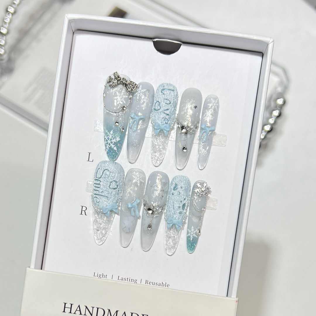 Decorative Rhinestone-Embellished Stiletto Nails Stornfield