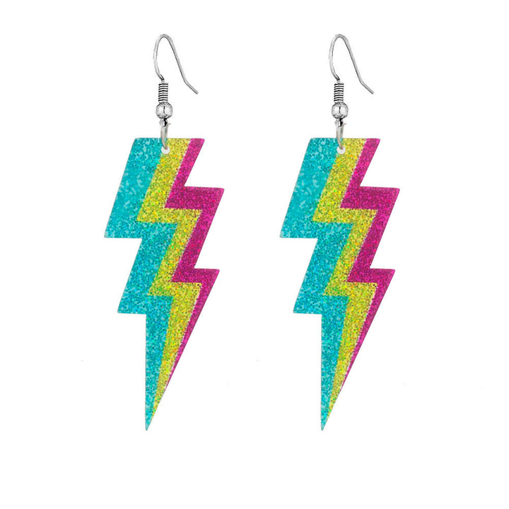 Glittery Lightning Bolt Dangle Earrings Stornfield