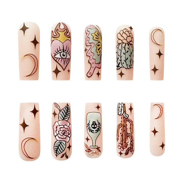 Nail art set with creative illustrations Stornfield