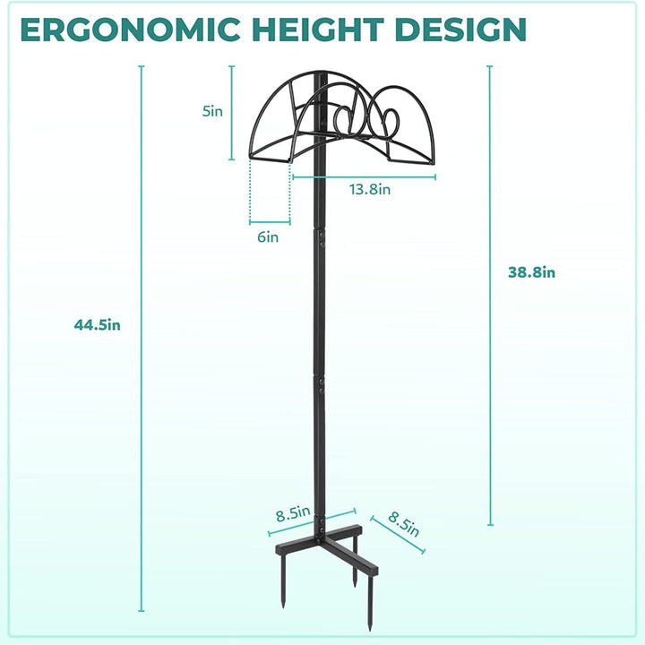 ornate wrought iron outdoor garden hose stand with rustproof powder-coated finish Stornfield