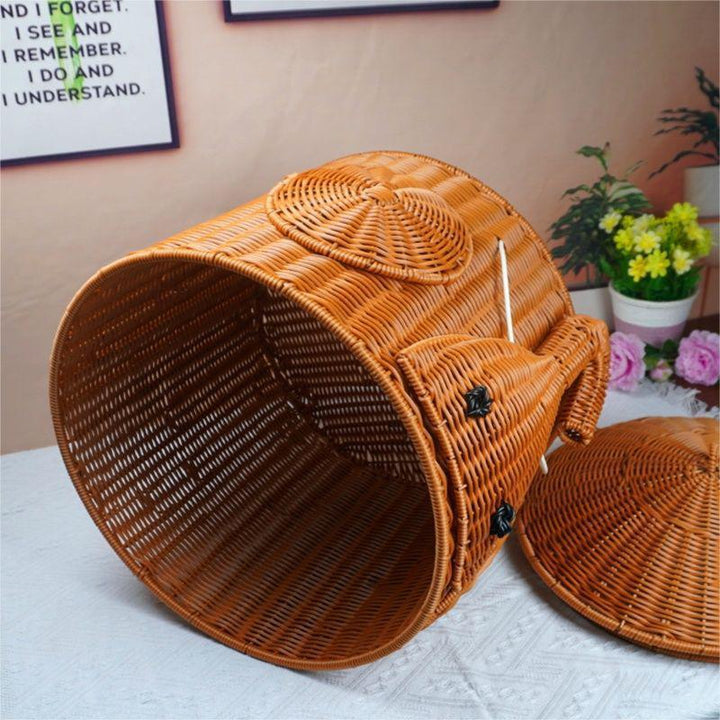 Elephant-Shaped Woven Storage Basket Stornfield