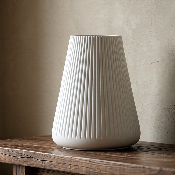 Modern Vertical Ribbed Ceramic Vase Stornfeild