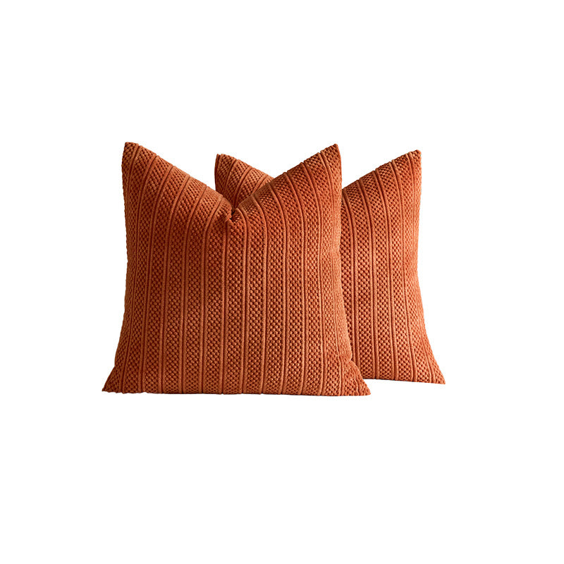 Chunky Ribbed Knit Square Throw Pillow Covers Set