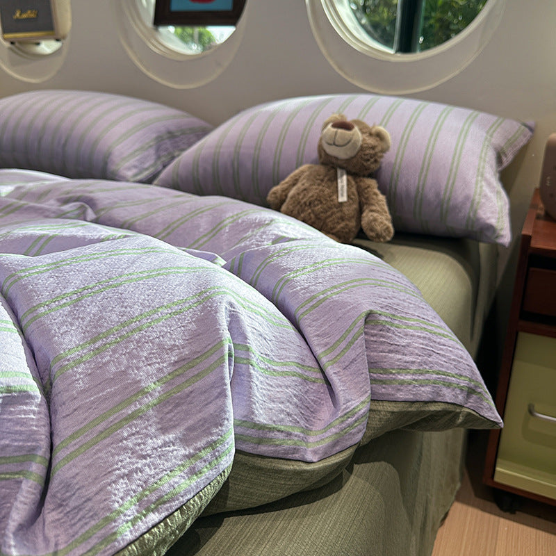 Striped Soft Cotton Bedding Set