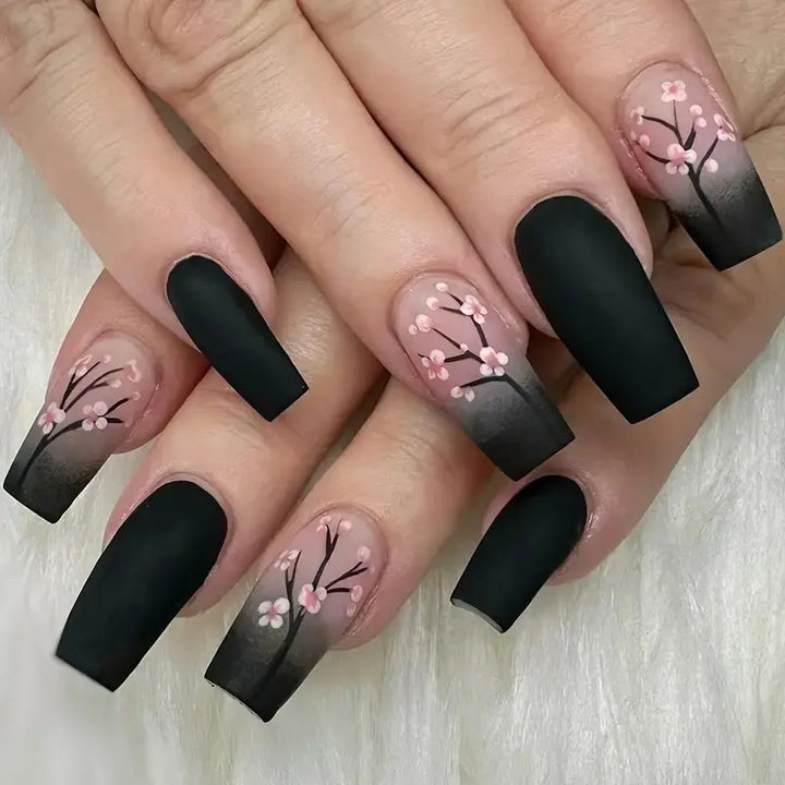 Floral Design Acrylic Nail Art Enhancements Stornfield