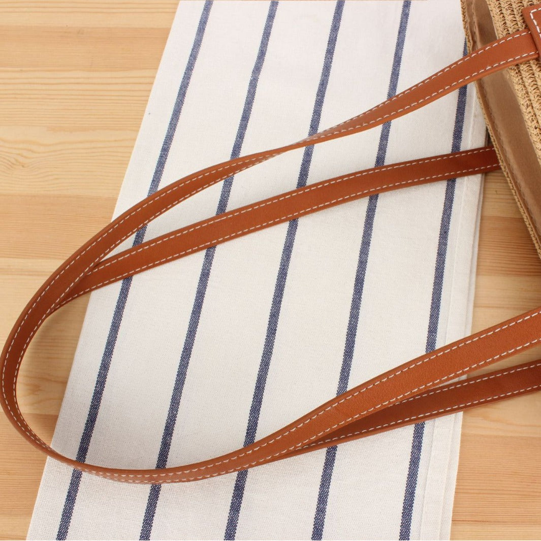 Handbag Made of High-Quality Raffia Fabric with Elegant Leather Handles Stornfield