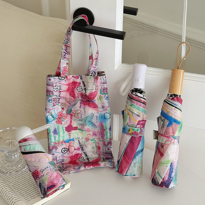 Women Foldable Designer Bag with Creative Art Motif Stornfield