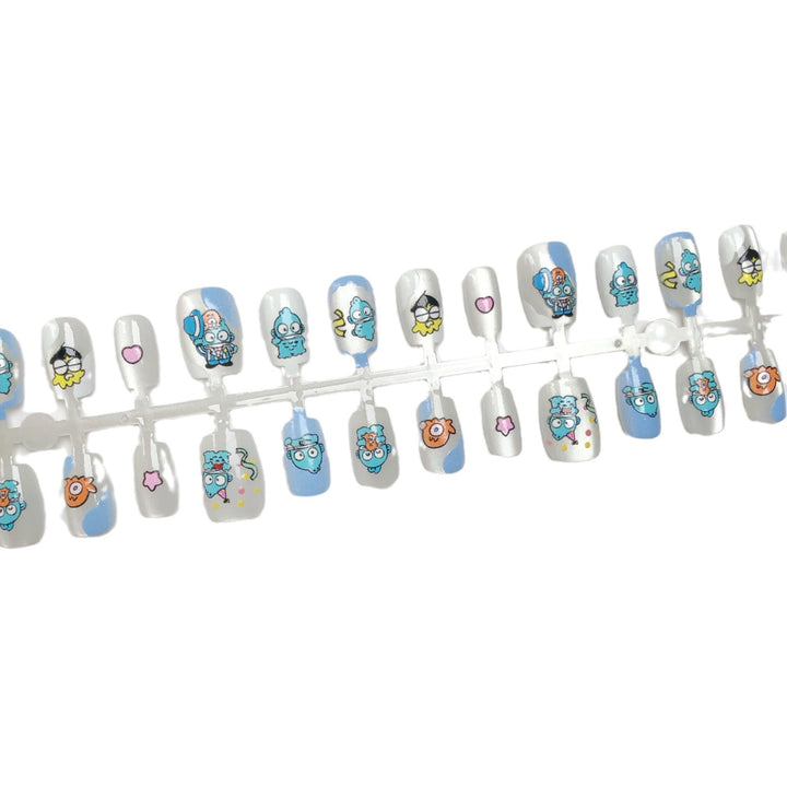 Playful Cartoon-Themed Press-On Nail Art Set