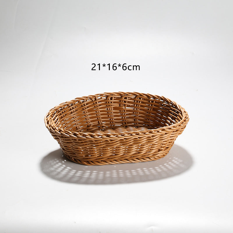 Handcrafted Round Wicker Serving Bowl Stornfield