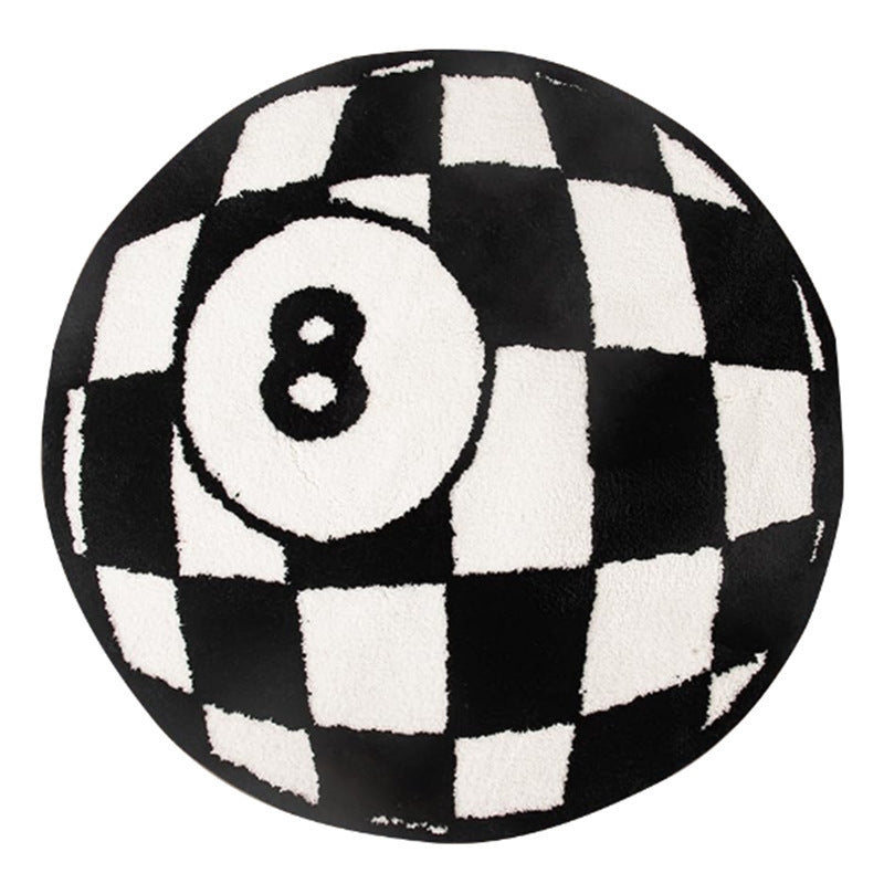 Playful Round Pool-Themed Rug
