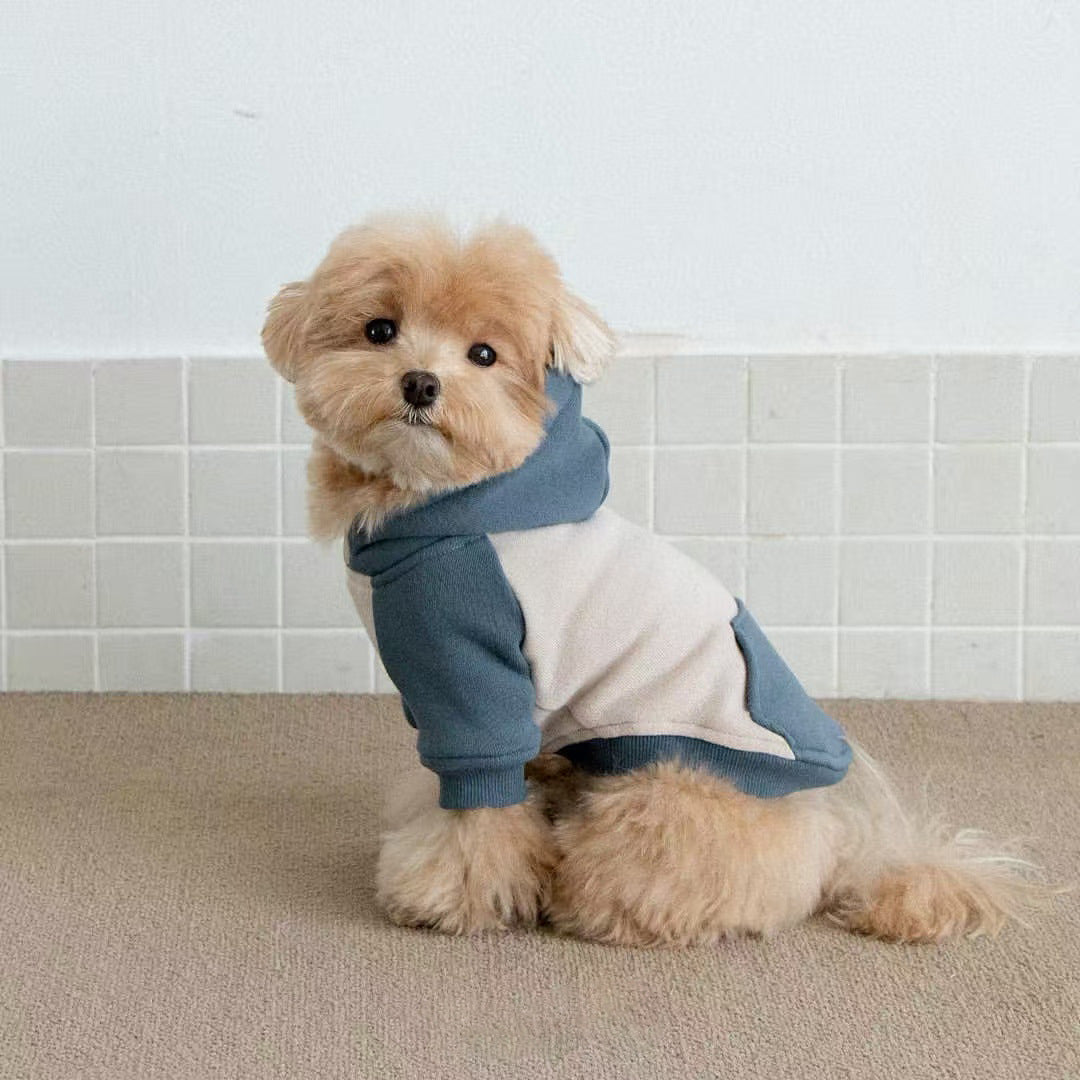 Small Dog Fleece Hoodie with Ribbed Cuffs and Hood