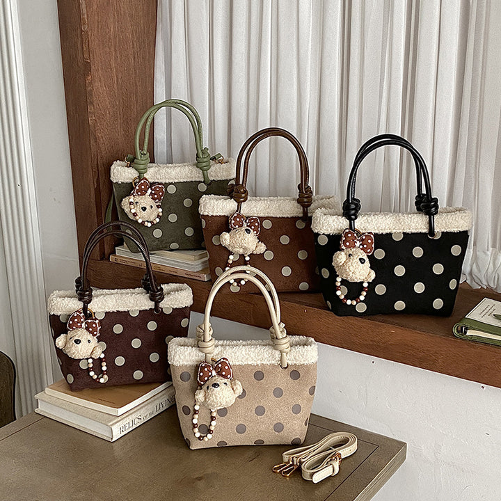 Polka Dot Plush Handbag
