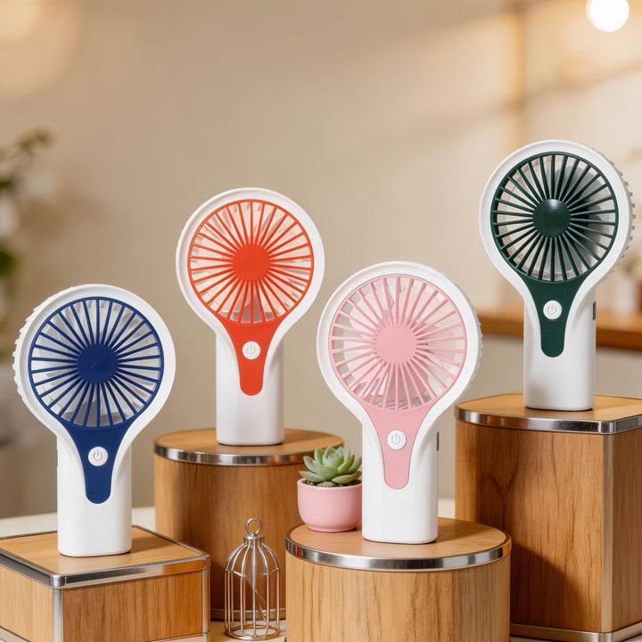 Women Portable Hand Fan with USB Charging Function and Ergonomic Handle Stornfield