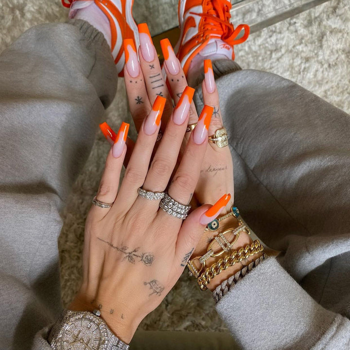 Bold Neon Tip Press-On Nails