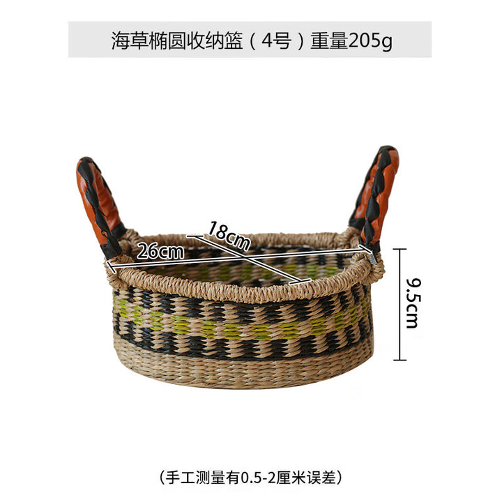 Women handwoven basket with colorful accents Stornfield