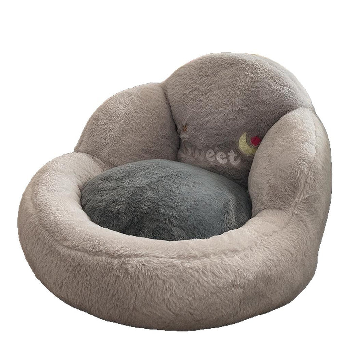 Cozy seat cushion with paw print design Stornfield