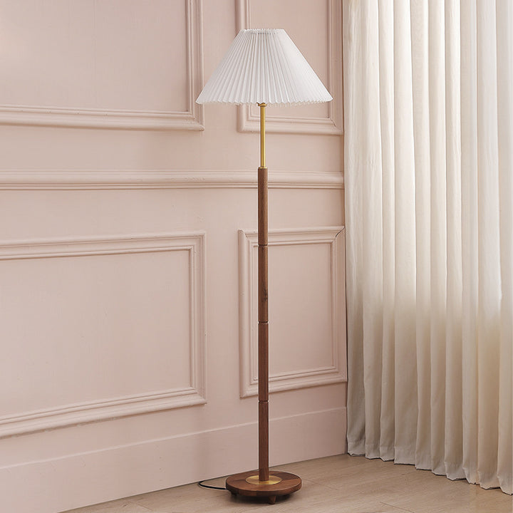Contemporary Floor Lamp with Pleated Shade