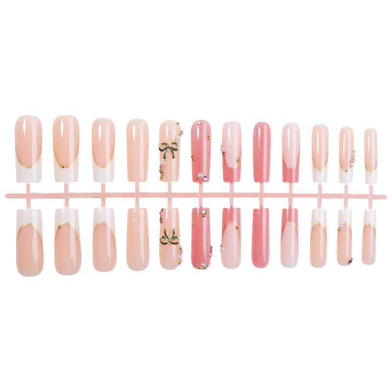 Decorative Press-On Nail Set with Glamorous Accents Stornfield