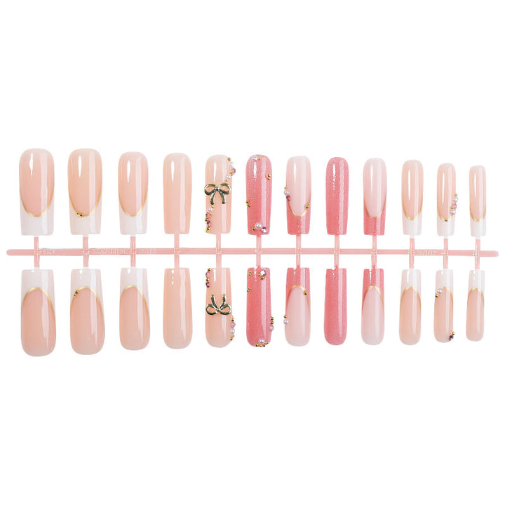 Decorative Press-On Nail Set with Glamorous Accents Stornfield