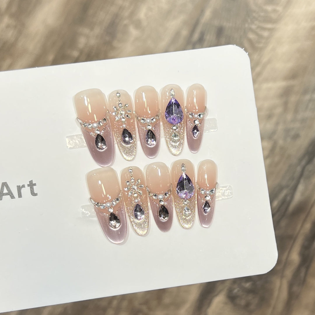 Glamorous Stiletto Nail Art with Rhinestones Stornfield