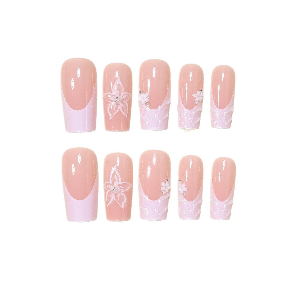 Elegant Floral Press-On Nail Art Stornfield