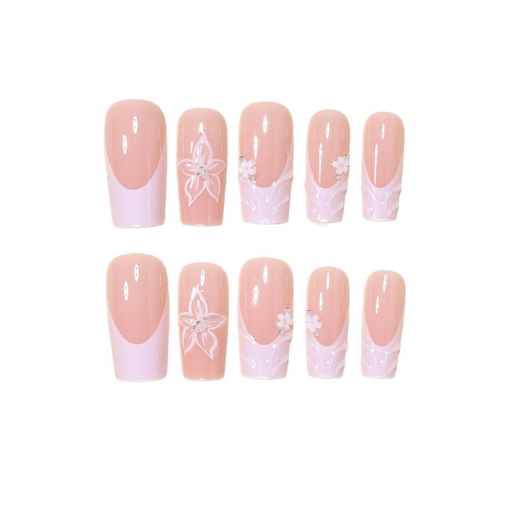 Elegant Floral Press-On Nail Art Stornfield