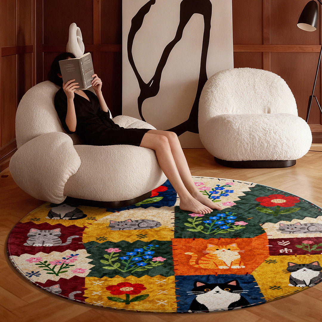 Cat-Themed Cozy Area Rug