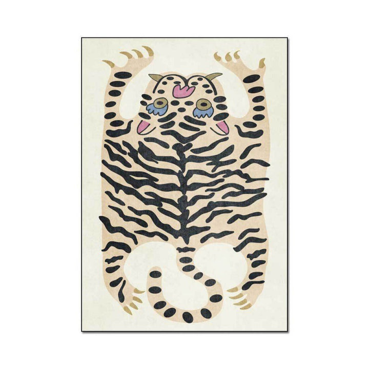 Playful Tiger Themed Area Rug