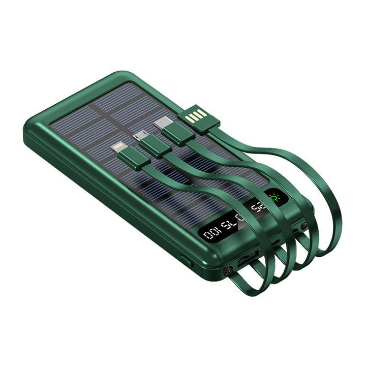 Solar-powered power bank with integrated charging cables Stornfield