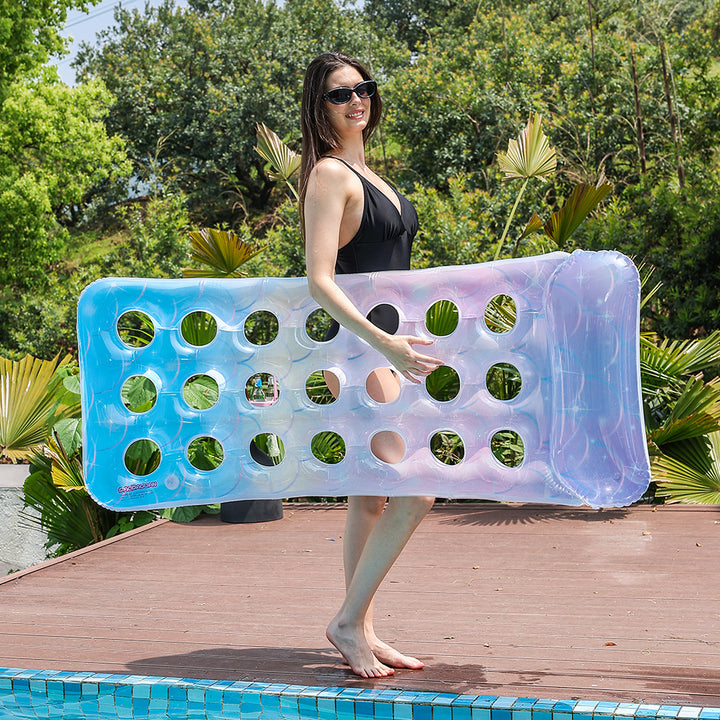 Unisex Inflatable Water Lounge with Air Holes and Ergonomic Headrest Stornfield