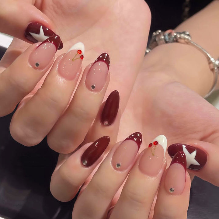 Artificial nail set with star motifs Stornfield