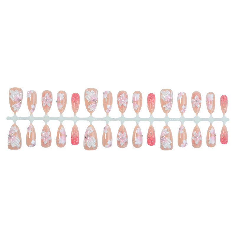 Floral Embellished Press-On Nails Stornfield