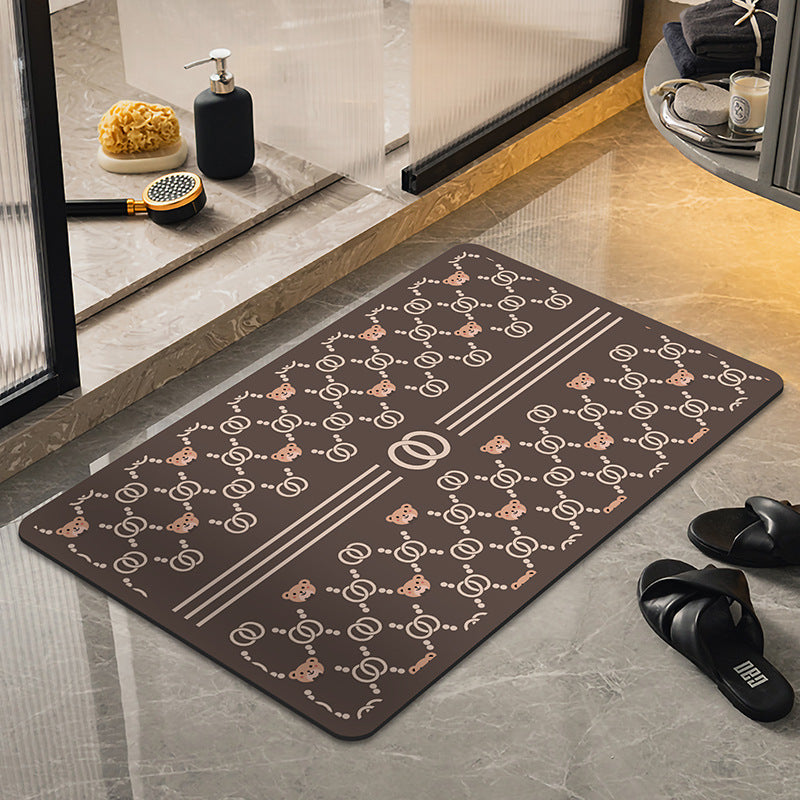 Fun Graphic Bath Mat for Bathroom