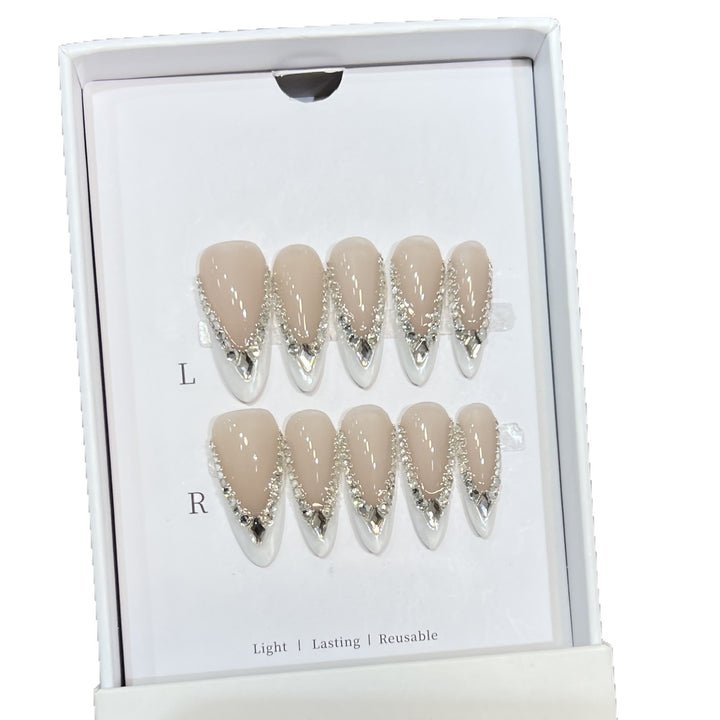 Decorative Floral Stiletto Press-On Nail Set Stornfield