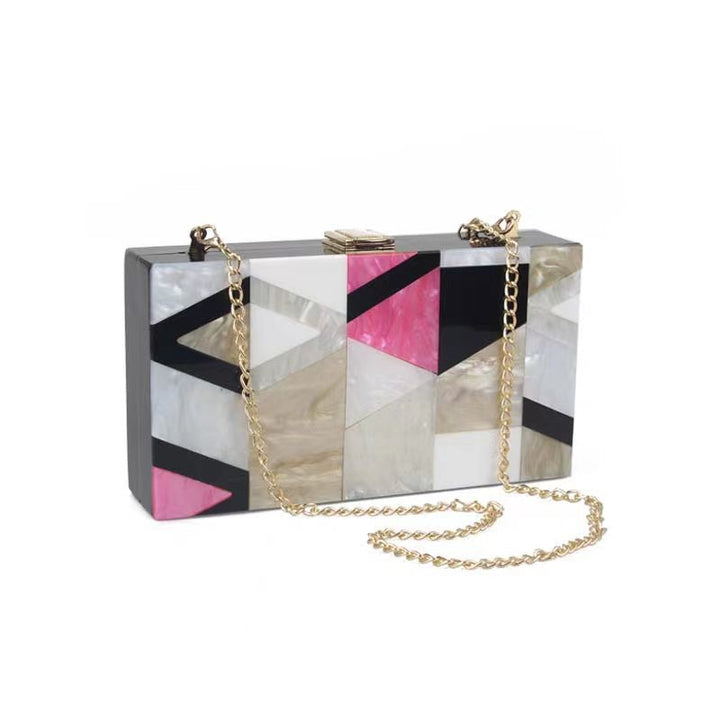 Geometric Pattern Acrylic Clutch