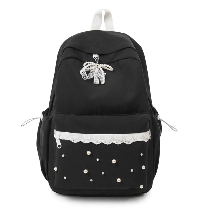 Decorative Pearl-Embellished Backpack Stornfield