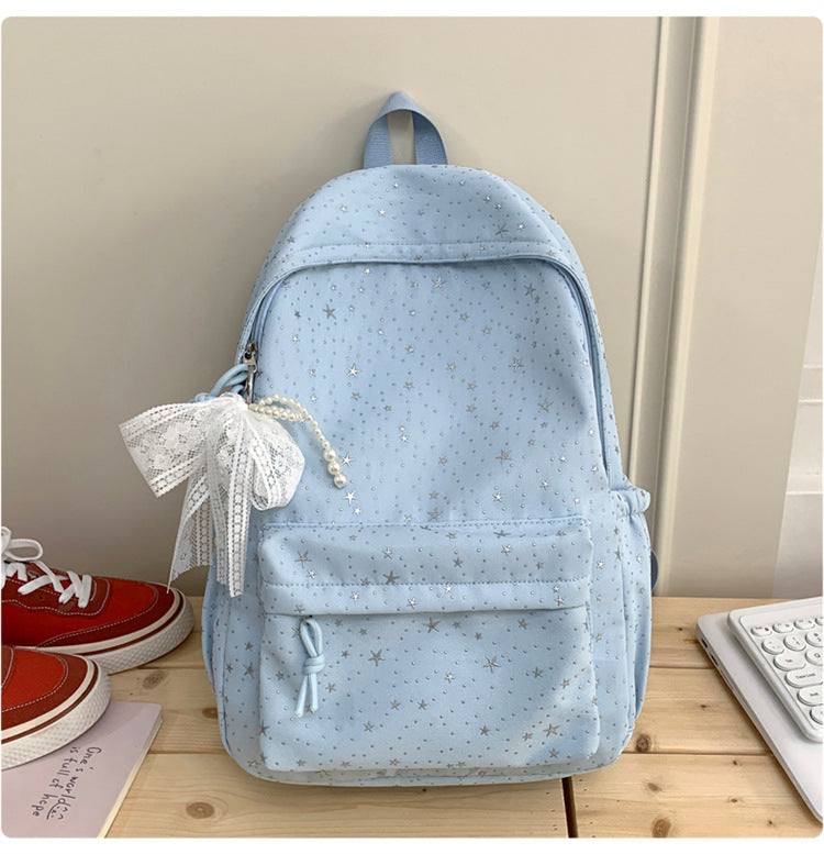 Stylish Star-Print Casual School Backpack Stornfield