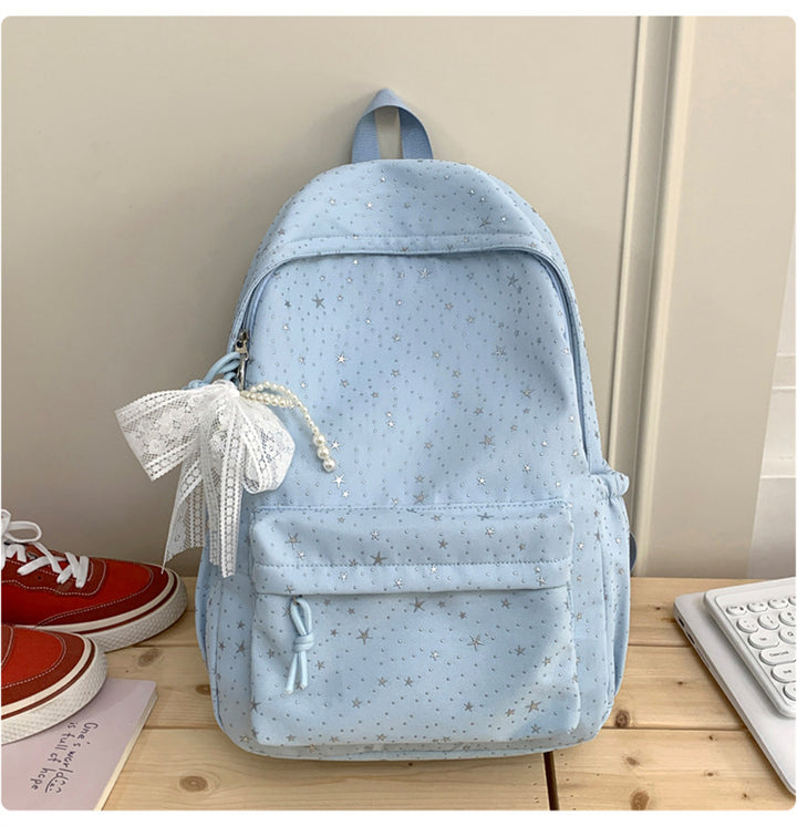 Stylish Star-Print Casual School Backpack Stornfield