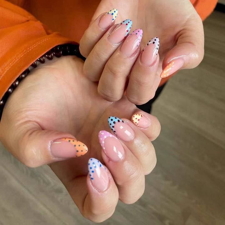Artificial nail set with colorful minimal design Stornfield