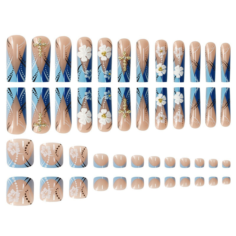 Decorative Floral Press-On Nail Art Extensions Stornfield 1787913951