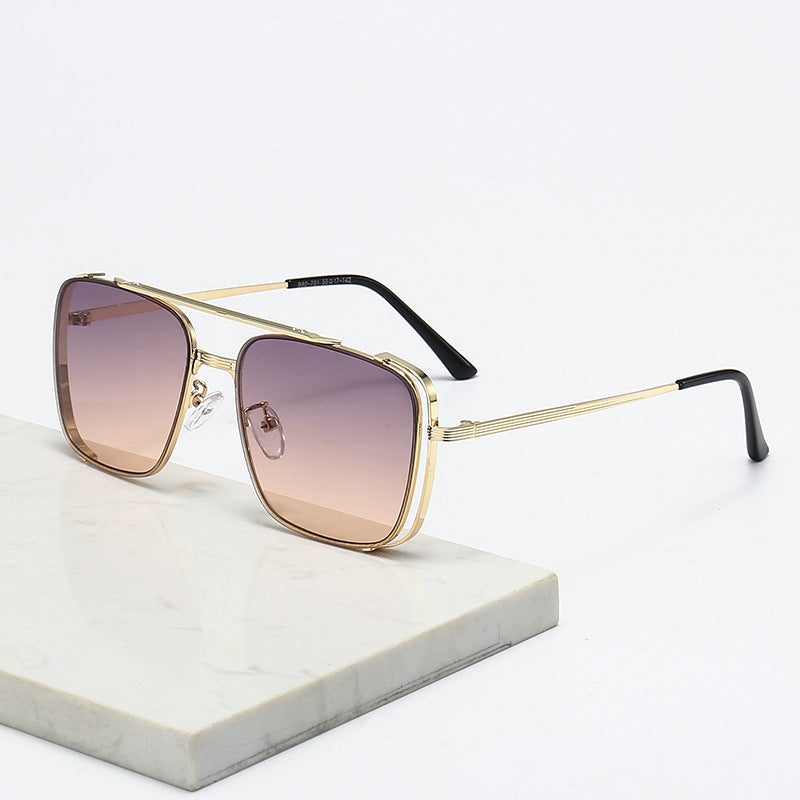 Women's fashionable square sunglasses with elegant metal frame Stornfield