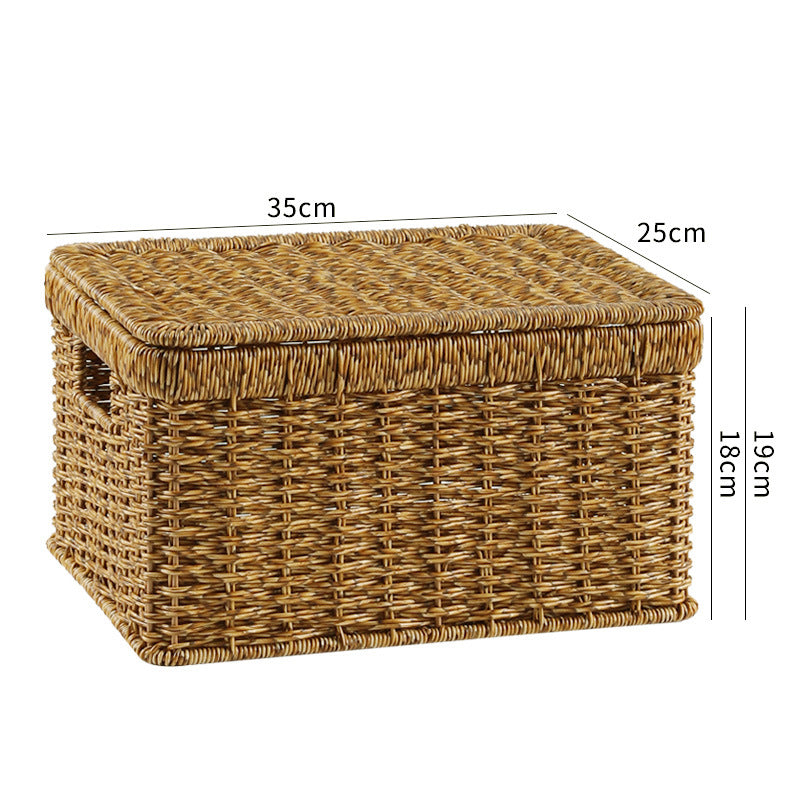 Unisex Rectangular Storage Basket with Decorative Lid Stornfield