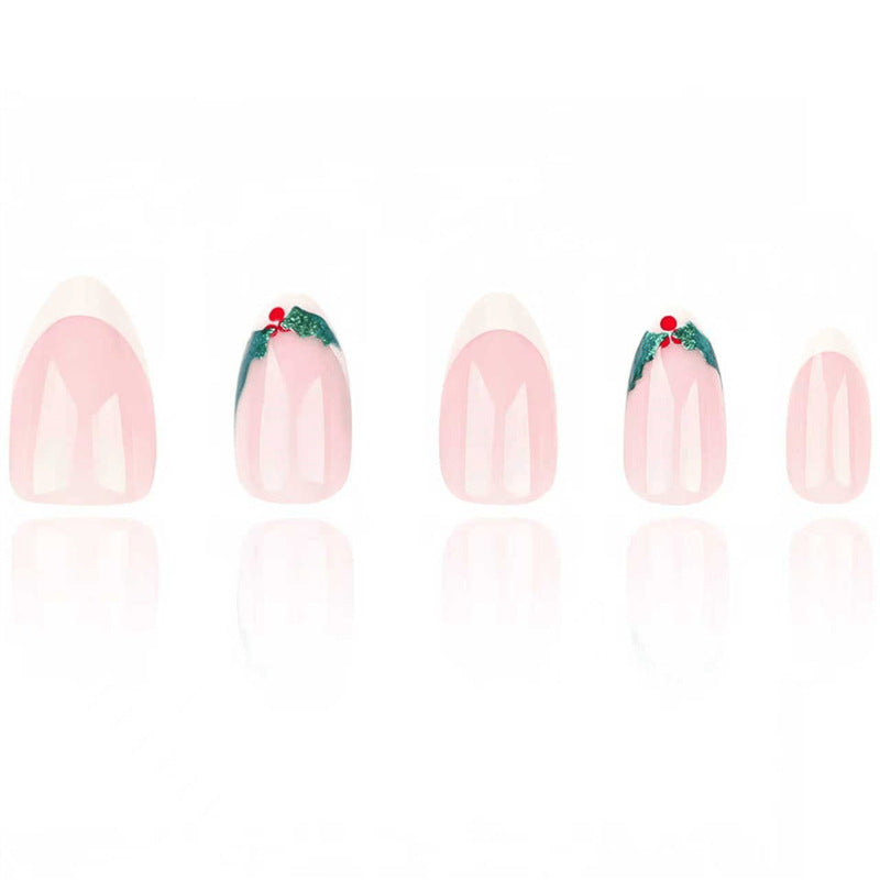 Holiday-Themed French Tip Nail Art Stornfield