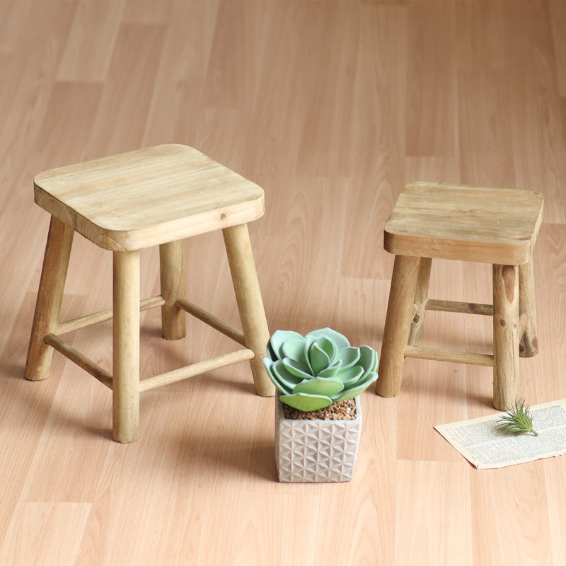 Robust stool made of solid wood Stornfield
